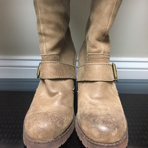 Aldo Gray Leather Wedge Booties - Picture 2 of 6